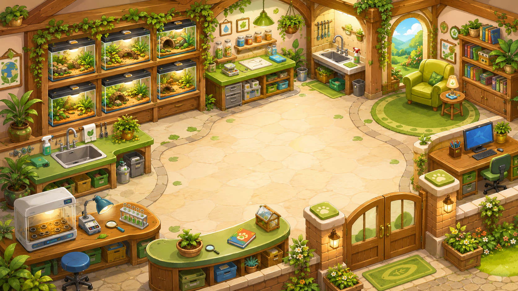 Bright reptile discovery center concept